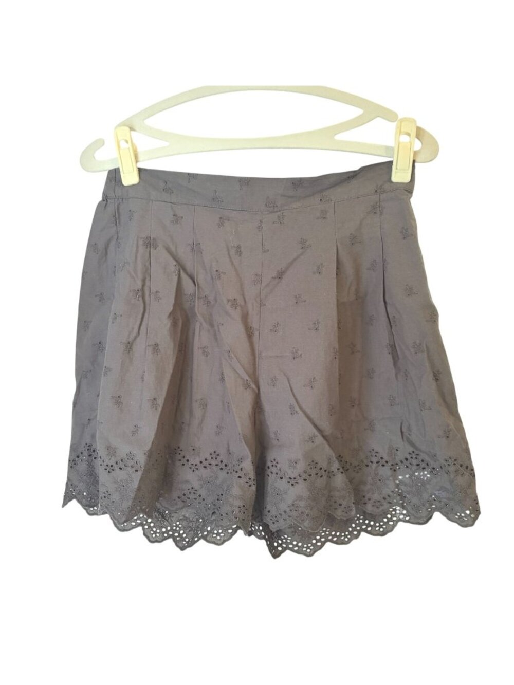 Dylan Cotton Eyelet Shorts Charcoal Black Size M NWT